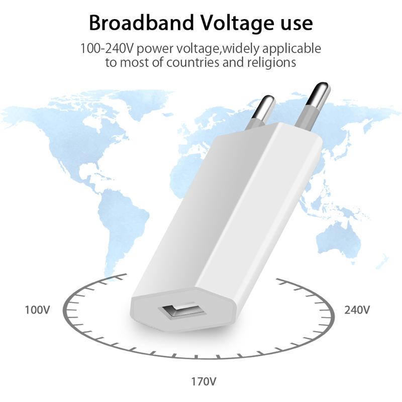 High Quality European EU Plug USB AC Travel Wall Charging Charger Power Adapter For Apple iPhone X 9 8 7 6 6S 5 5S 4 4S 3GS
