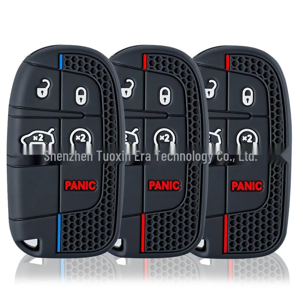 Silicone Key Cover for Jeep & Dodge (5-Button, Honeycomb Design)