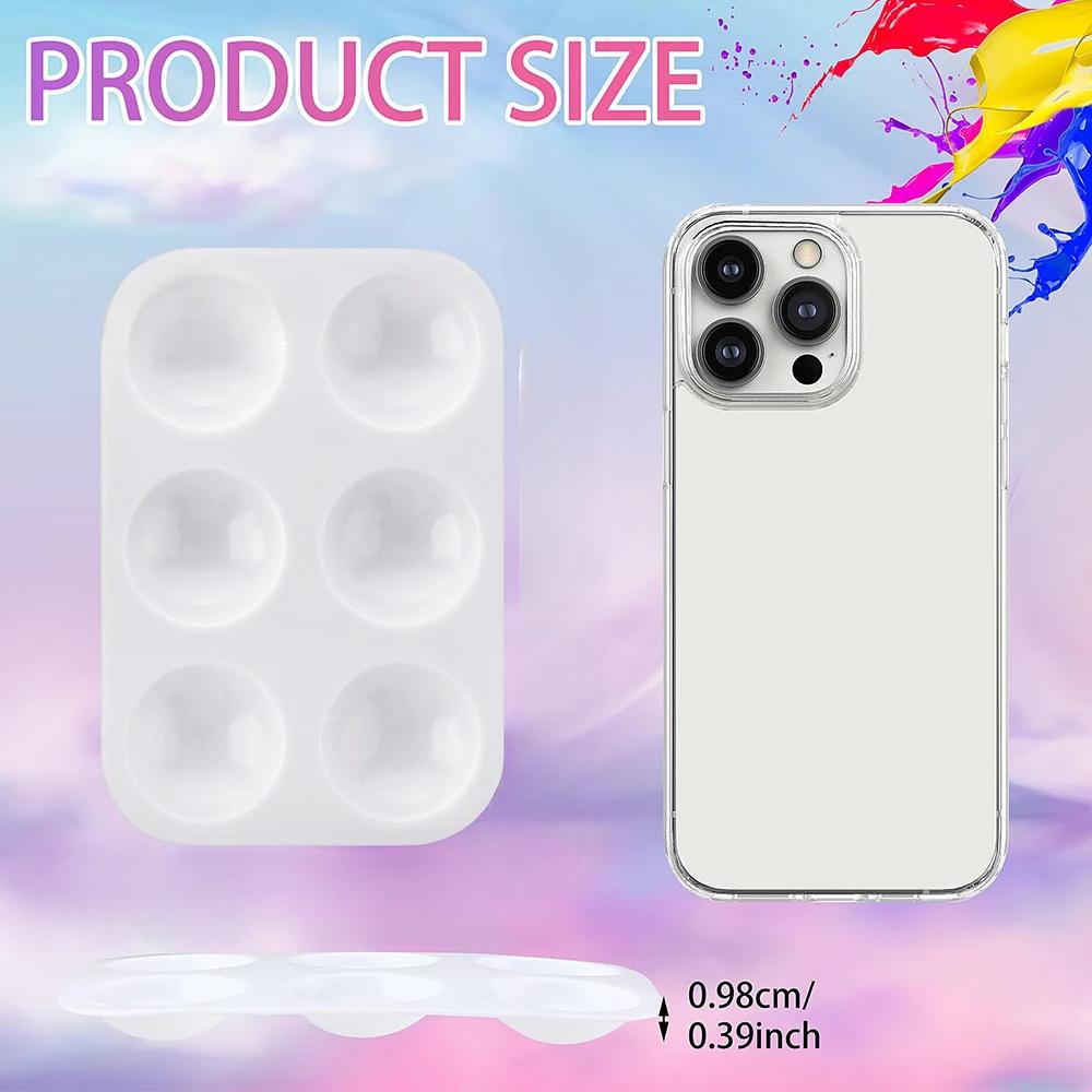 

8 шт. Палитра для краски, 6 ячеек, мини-палитра для краски, палитра для акварели, поднос для рисования, пластиковые палитры для краски для вечеринки рисования 8pcs белый