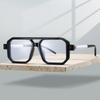Square Glasses Men Vintage Punk Candy Color Rim Blue Light Blocking Eyeglasses Trendy Chic Double Bridge Optical Frames