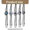 5Pcs Western Cowboy Vintage Flower Stone Pendant Bolo Tie Braided Leather Rope Cord Necktie Necklace Jewelry Neckwear