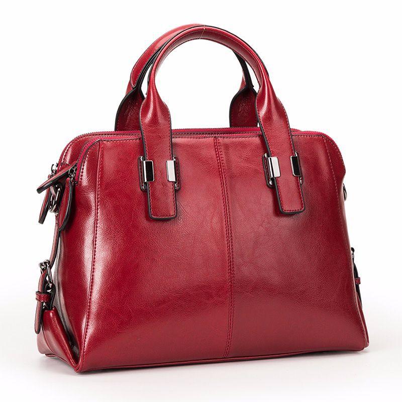 New European and American Fashion Genuine Leather Women's Bag Simple and Versatile Cowhide Crossbody Bag Handbag Large Bag