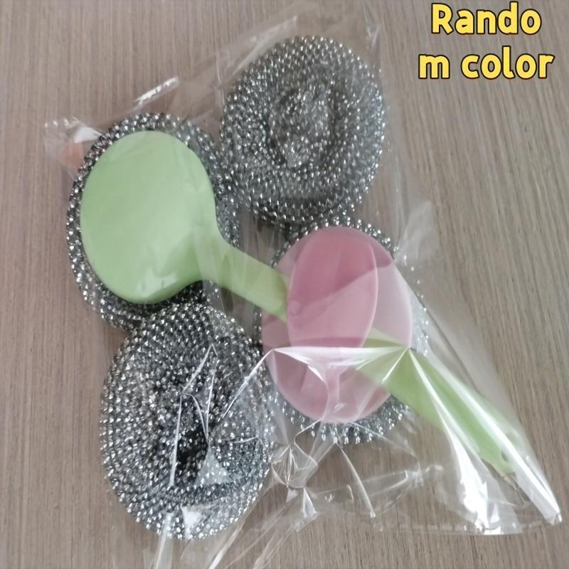 [Stainless Steel Scrub Sponges] Non-Scratch Stainless Steel Scrub Sponges with Ergonomic Handles | Durable Plastic & Metal Scrubbers for Pots