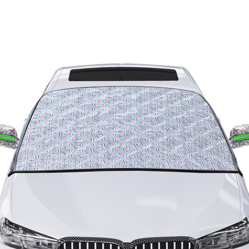 SEAMETAL Pokrowce na przednią szybę samochodu Zimowe pokrowce śniegowe Ochraniacz na lód Letni pokrowiec przeciwsłoneczny na samochód z taśmą odblaskową Bezpieczeństwo w nocy