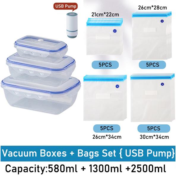 Vakuum Lebensmittelaufbewahrungsbox Transparenter Aufbewahrungsbehälter Kühlschrank-Organizer Mikrowellengeeignet Frischhalte-Versiegelungsbox Lebensmittelspender