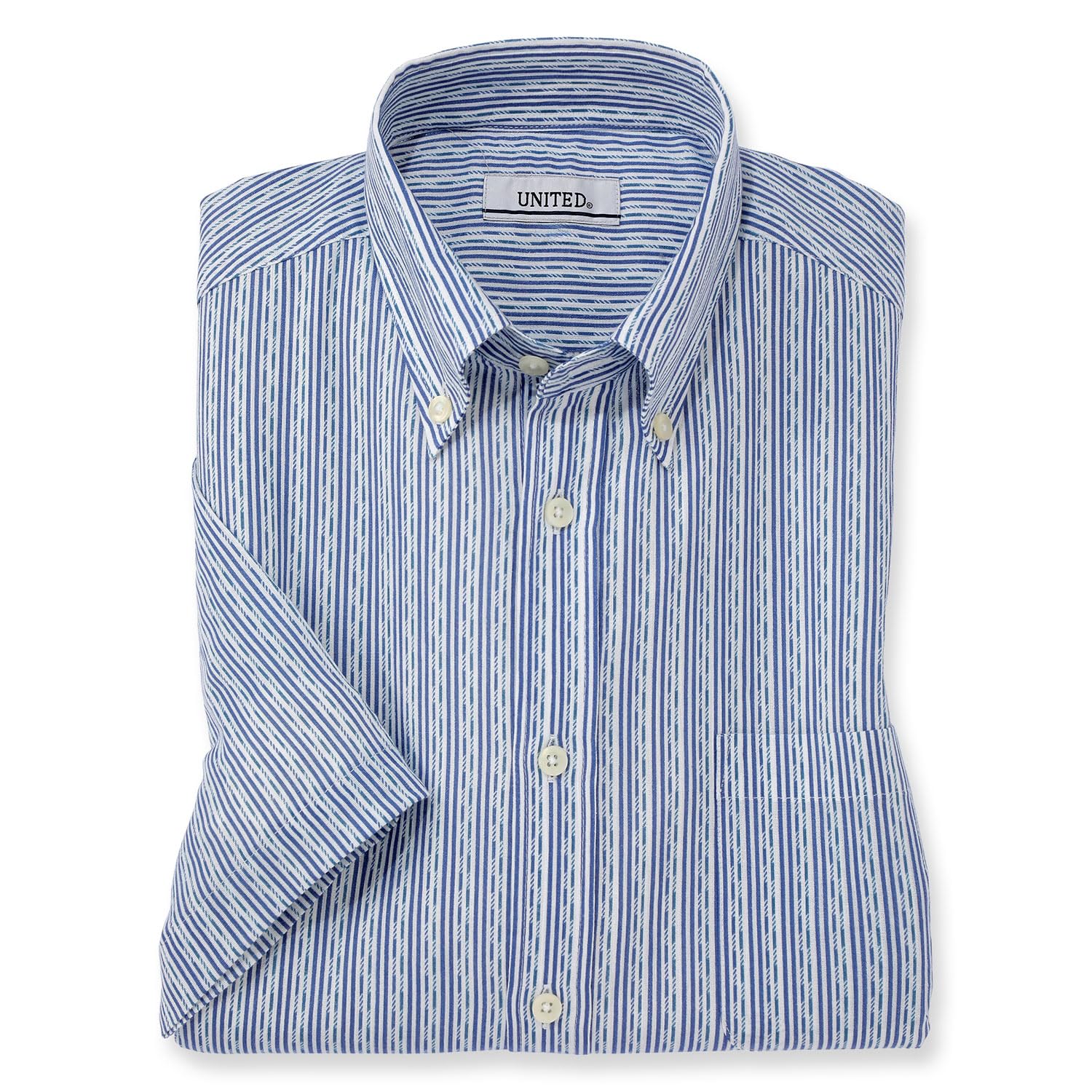 

сделано в Такасима Чидзими темно-синий [UNITED] Рубашка с коротким рукавом, Япония, мужская, на пуговицах, (JP, алфавит, M, колокольчик)