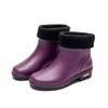 Rain Shoes Women's Short Tube Warm New Waterproof Shoes Rubber Shoes Four Seasons Students Versatile Fashion Non-slip Outside Rain Boots
