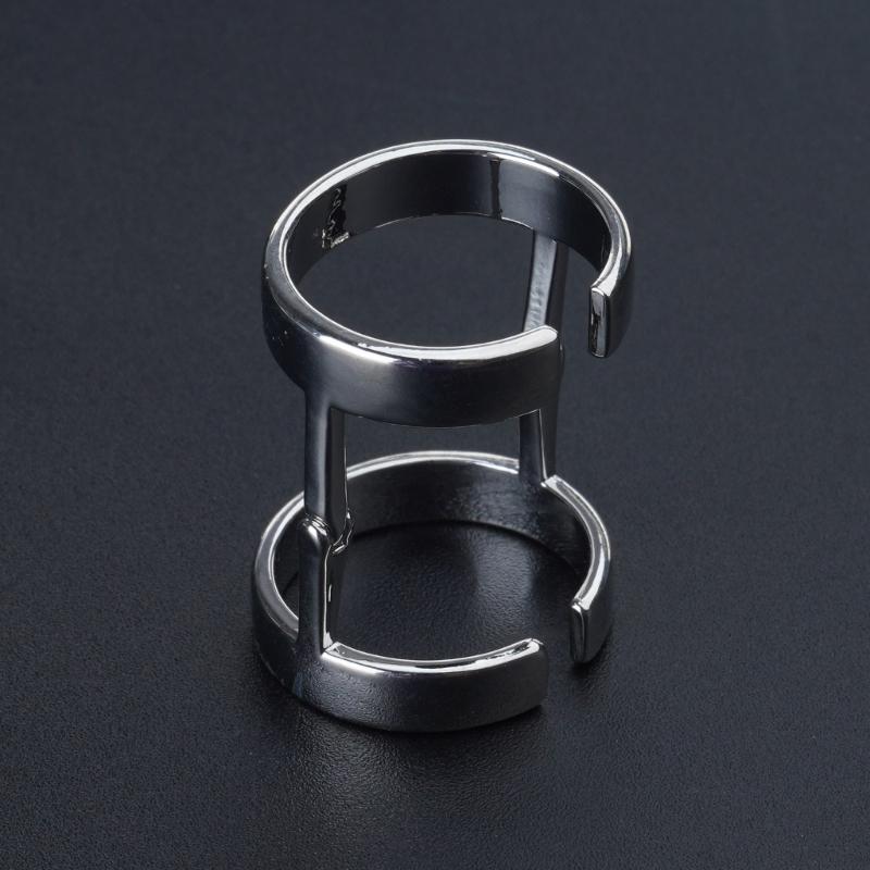 Punk Finger Loop Ring Gothic Double Hinged Joint Rings Bendable Adjustable Ring for Girl Boy Jewelry Cosplay Accessory