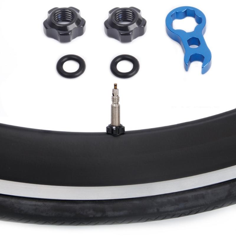 Road Bike Vacuum Tire Valves Nut Inner Tube Spools Wrench Tool Bicycles Tubeless Tire Valves Caps Vacuum Tire Nozzle Lock