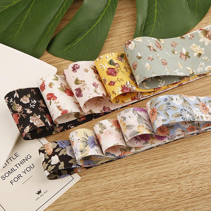 5yards 25/38MM Double-Side Flower Rose Printed Ribbon for Clothing Sewing Supplies DIY Hair Bows Hat Decor Craft Accessories