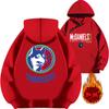 Jayden McDaniels Timberwolves No. 3 Printed Hooded Sweater Top Loose Fall and Winter Fleece Thickened Cap