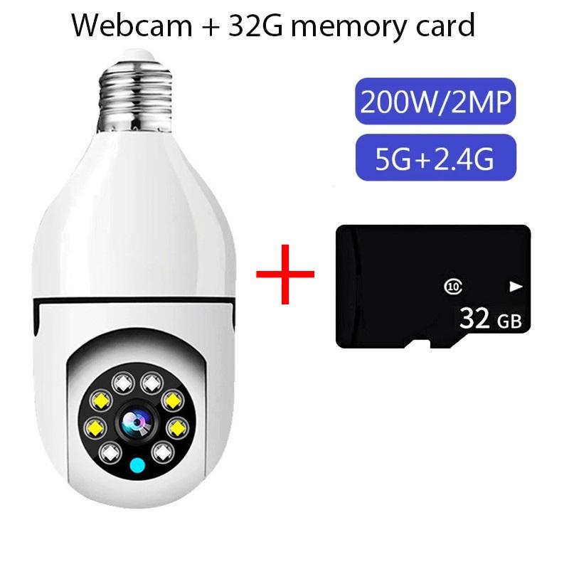 5G WLAN E27 Glühbirne Überwachungskamera Nachtsicht Drahtlose Smart Home Kamera 2MP CCTV Video Sicherheitskamera Monitor