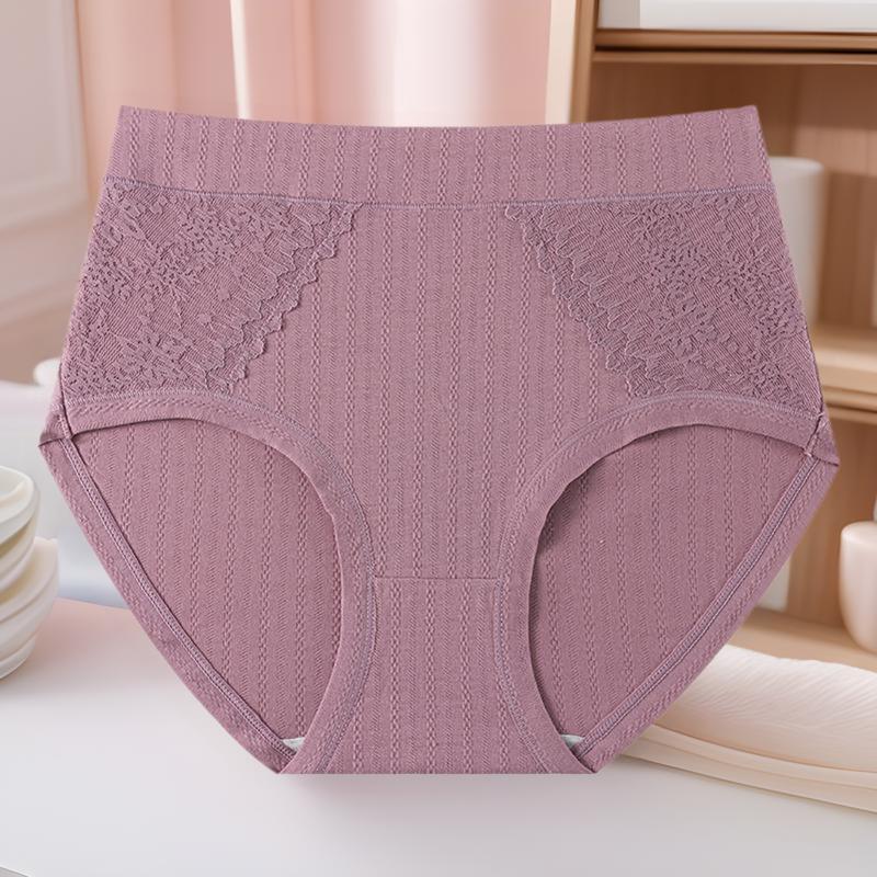 High-Waisted Cotton Briefs for Middle-Aged and Elderly Women - Comfortable, Breathable, Plus Size.
