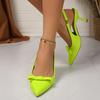 Fashion New Style Popular Design Slingbacks Butterfly-knot Women Pumps Sexy Pointed Toe Thin Heels Stripper Party Shoes Large Size 36-43