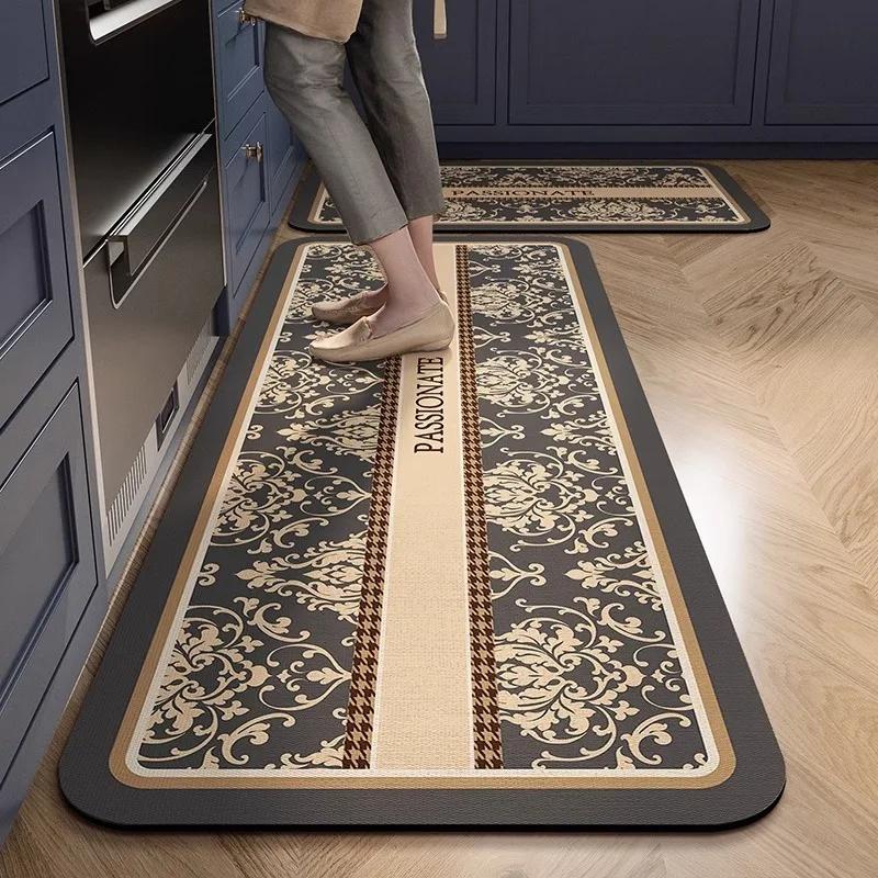 Kitchen Carpet PVC Leather Waterproof Oil-proof Anti-slip Floor Mat Non-slip Area Long Rug Home Decoration Alfombras De Cocina