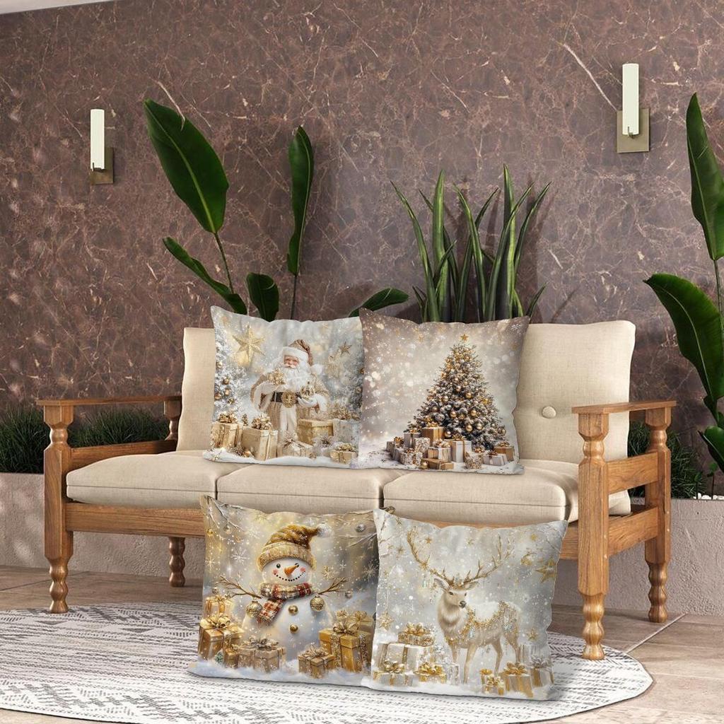 Festive Christmas Pillowcase: Holiday Home Atmosphere Decoration Cushion Cover