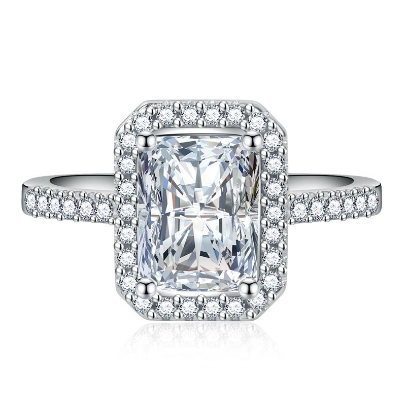 Lindon Classic Copper Alloy Zircon Ring Ladies Jewelry Wedding Promise Party Gift