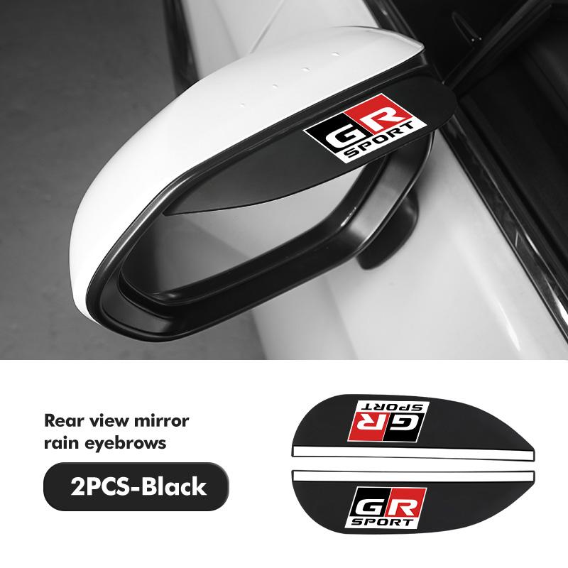 For Toyota 2PCS Soft Rubber Rearview Mirror Rain Eyebrow Styling Accessories GR MN Crown RAV4 Yaris Land Cruiser Corolla Prius