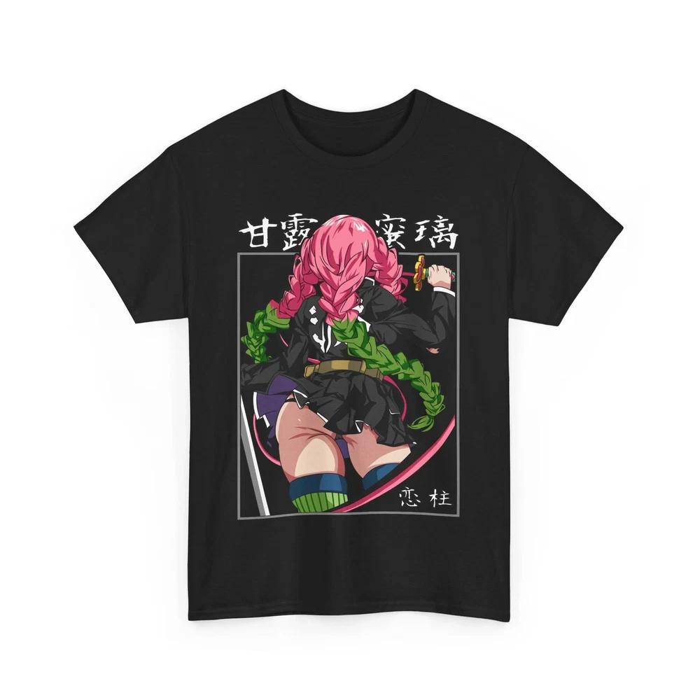 Mitsuri Kanroji Demon Slayer Anime Black T Shirt Unisex Style S