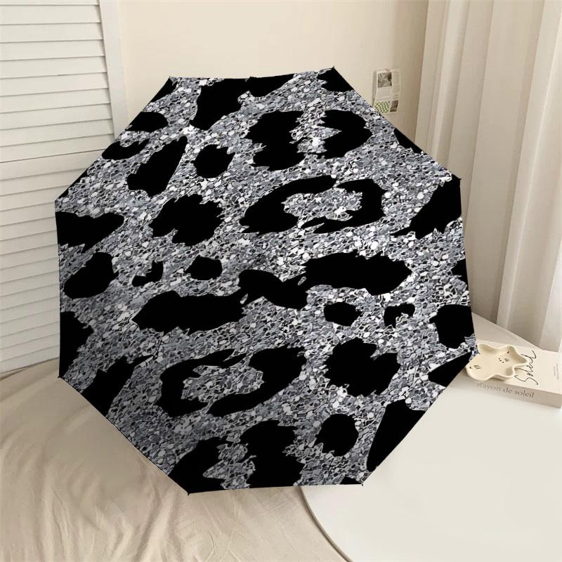 

1PC Leopard print Umbrella-8-Rib Reinforced, Automatic Open, Lightweight & Durable, Cute Fashion Accessory for Outdoor-K1238