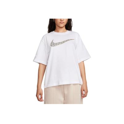 Αθλητικό T-shirt με Λογότυπο, Χαλαρή Εφαρμογή, Κοντό Μανίκι, Γυναικεία Μπλούζες, Λευκό FJ2714-100