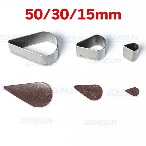 ZONESUN Full Steel Leather Cutting Die Steel Rule Die Heart Star Teardrop Mold Punching Clicker Die For Cutting Out Leather PVC Teardrop 3 pcs