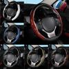 Suitable 37-38cm 1 Pair Carbon Fiber Car Steering Wheel Cover Non-slip Micro Fiber PVC Auto Wheel Booster Protective Cover Car Interior Accessories