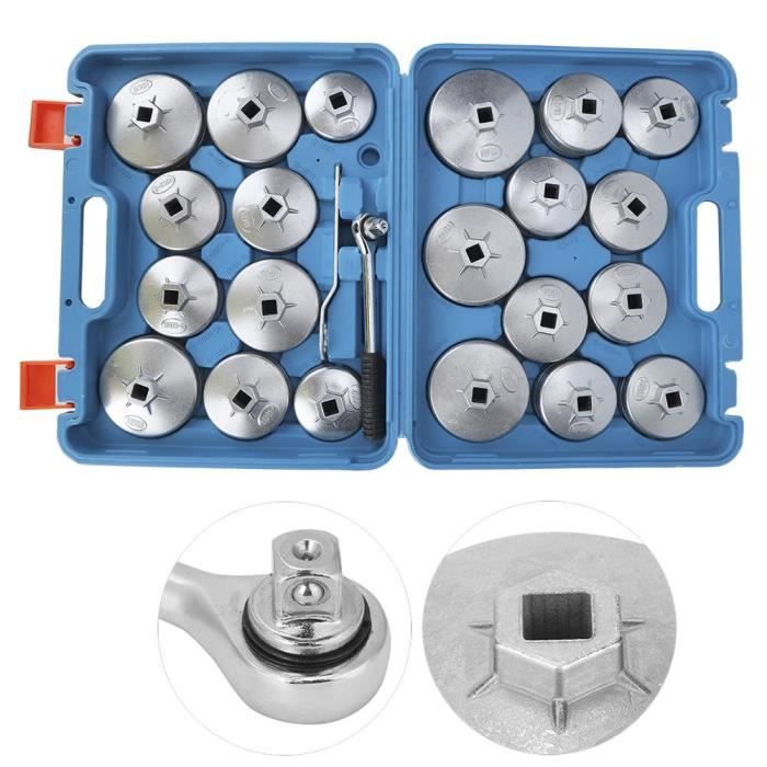 Atyhao Jeu de clés pour filtre à huile 23pcs Kit d'Outils de Dissolvant Adaptateur de Douille de Retrait de Clé de Filtre à