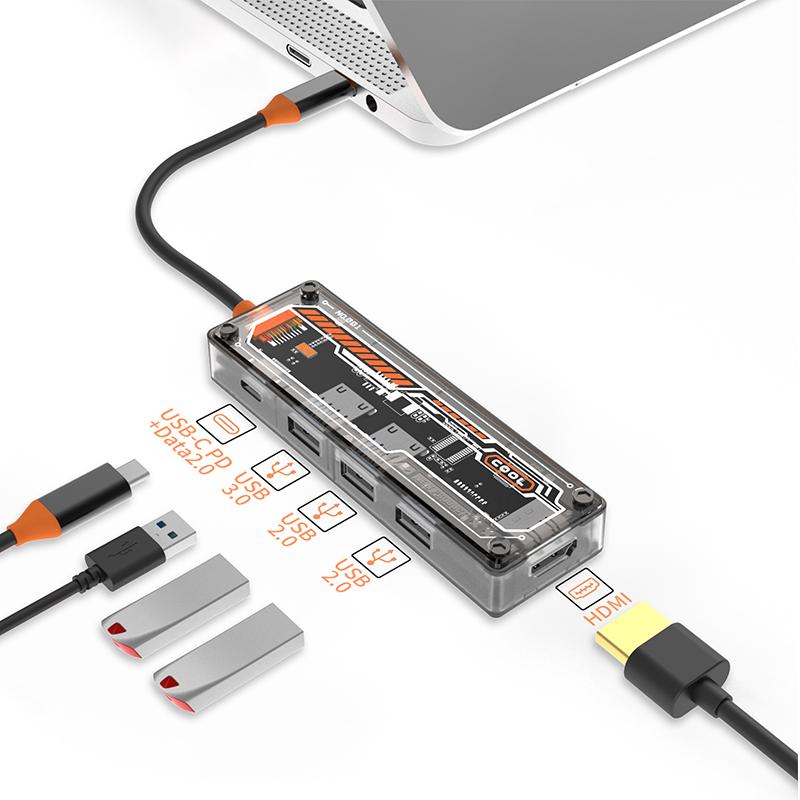 Type c Hub 5 in 1 Usb c Hub  PD3.0+Data2.0 for macbook чёрный