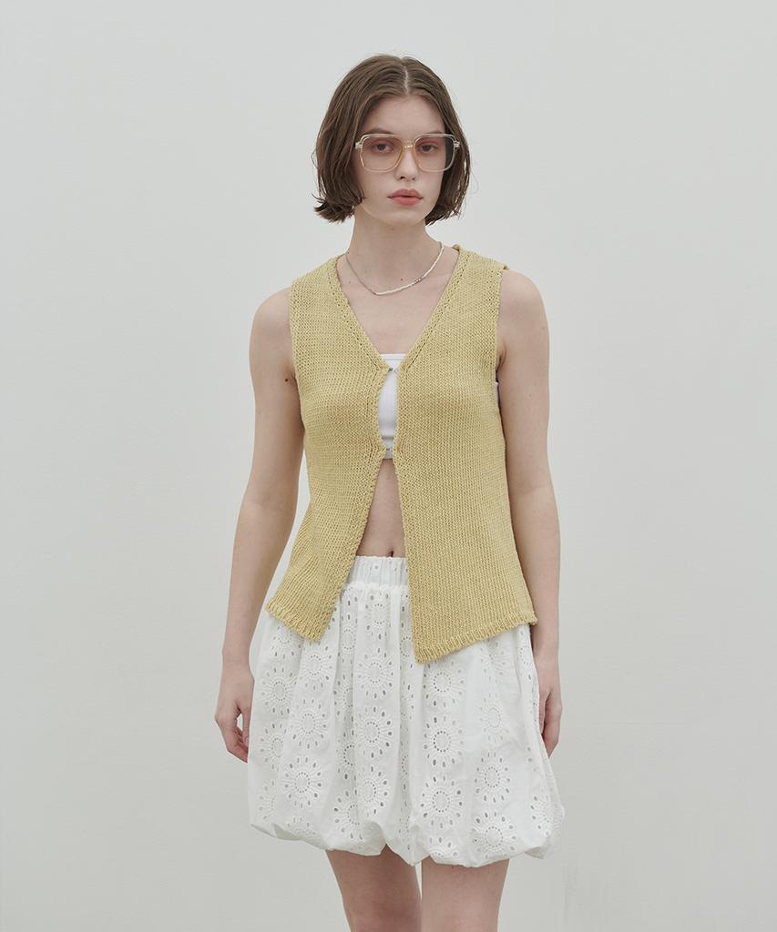 320SHOWROOM Filo Hook Knit Vest Butter