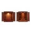 Oda Kobo Mini Buddhist Altar, Furniture Style, High-Quality Solid Paulownia Wood, Lightweight, with LED Lighting (Walnut Color, Size 14)