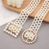 Hollow Pearl Waist Chain Elastic Band Beadeds Body Chain Fashion Pearl Waist Belt  Coat