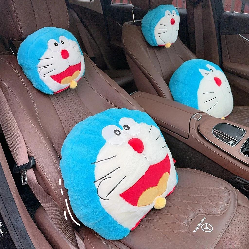 Stuffed Doraemon Comfortable Headrest Neck Safety Seat Back Cushion Seat Belt Cover Throw Pillow Japanese Style Car Decor Girl