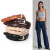 Casual Business Waist Belt Silver Pin Buckle Waistband Fashion Women Leather Belt  For Women Girl