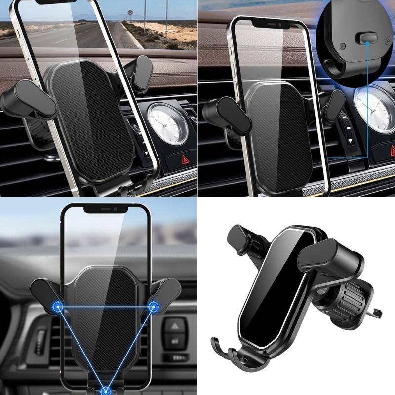 360 Degree Rotating Car Phone Holder Air Vent Mount Mobile Phone Stand Air Outlet Phone Holder Bracket Easy Installation
