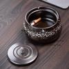 Ceramic Anti Fly Ash Ashtray, Ashtray with Lid Office Ashtray, Chinese Style Ashtrays, Home Decoration, Household Merchandises