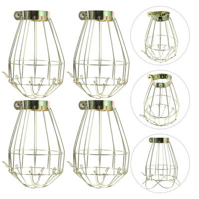 4pcs Metal Lamp Bulb Guard Clamp Vintage Light Cage Hanging Industrial Lamp Covers Pendant Decor for Home Bar