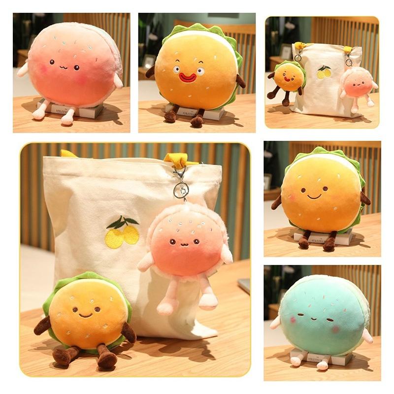 Hamburger Plush Toy With Pp Cotton Soft Filling For Kids Gift And Cozy Hand Warmer