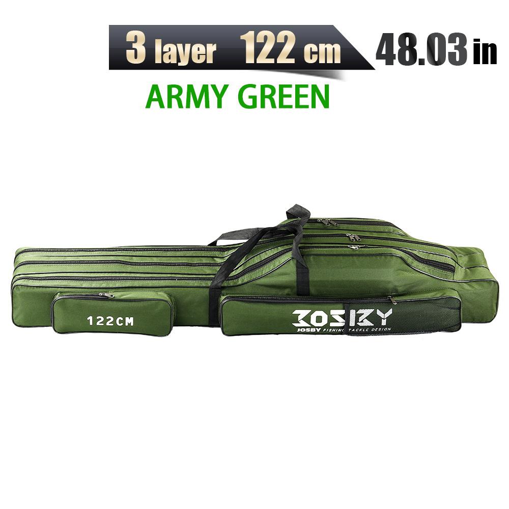 JOSBY 182CM-60CM Retractable Foldable Portable Waterproof Multi-Layer 2 3 Layer Oxford Cloth Fishing Rod Gun Bag Box Convenient
