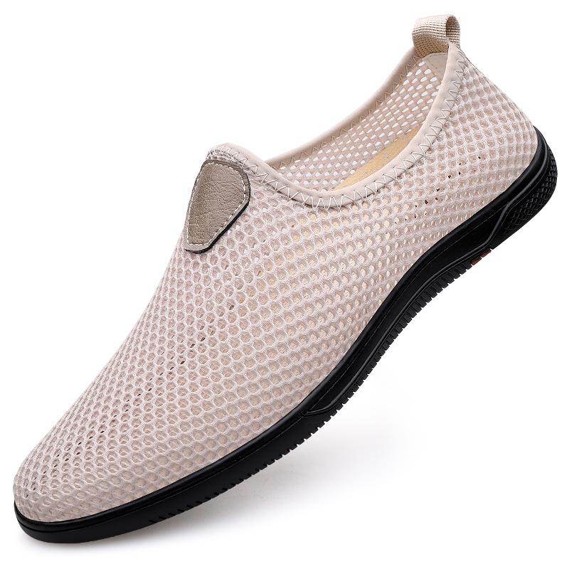 Fashion Fashion Men Outdoor Slip On Loafers Mesh Cloth Breathable Soft Sole Casual Walking Shoes Sneakers Lightweight Flat Designer Shoe