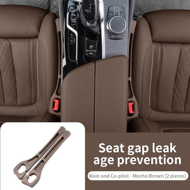 Seat Gap Filler 2 Pack, Universal Fit PU Leather Gap Plug To Fill The Gap Brown