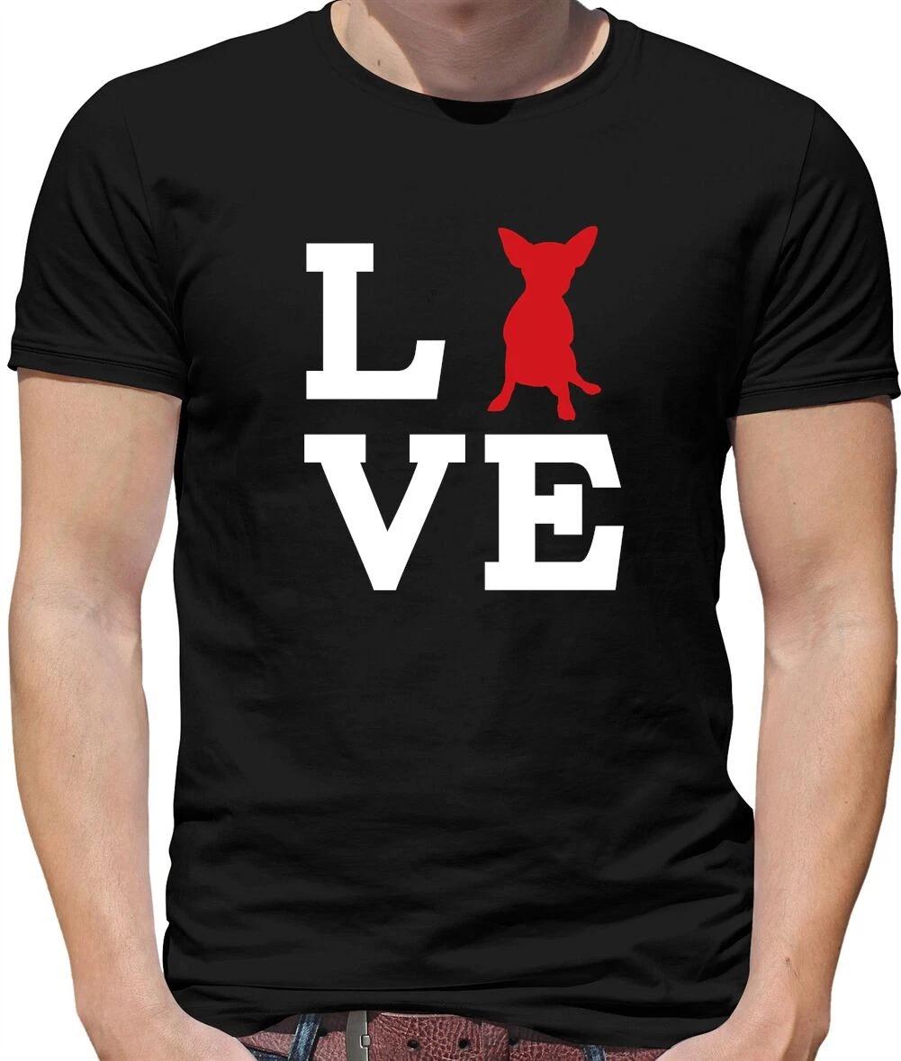 Love Chihuahua Dog Silhouette Mens T-Shirt - Dogs - Pet - Puppy - Pets - Canine L