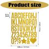 402Pcs Gold Glittered Letter Number Sticker Large Letter Sticker Adhesive Sticker for Scrapbooking Card Making Crafting