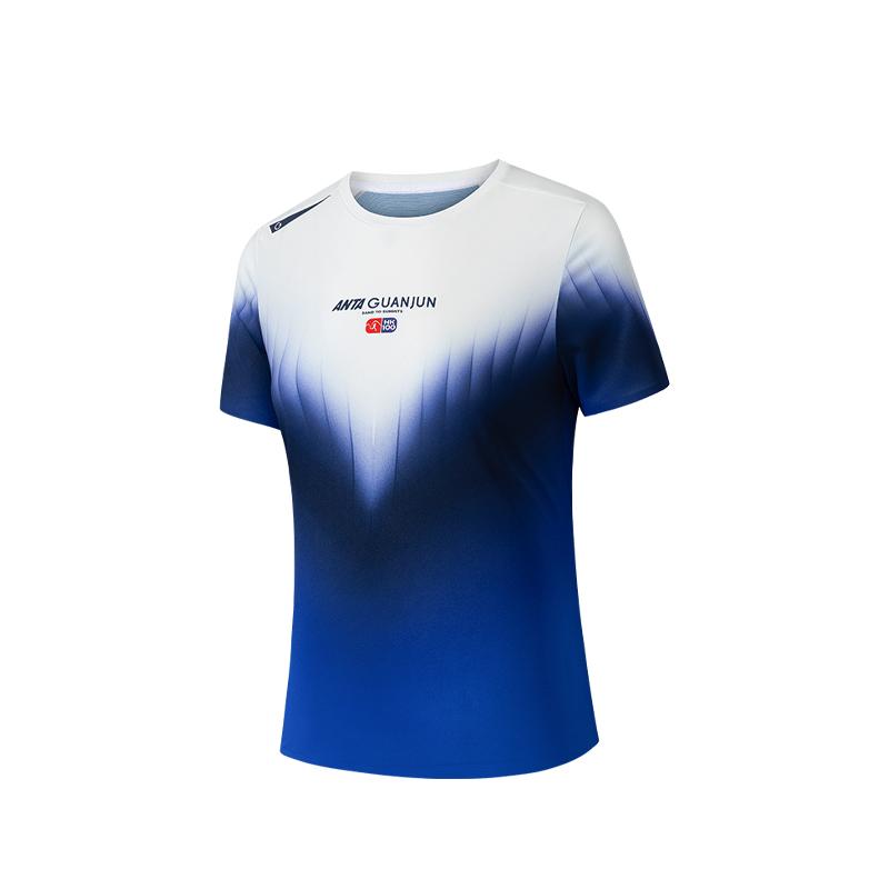 

Anta Champion Outdoor Series Short Sleeve Knitted T-Shirt Women tops Dark-Blue 162610101-5 L