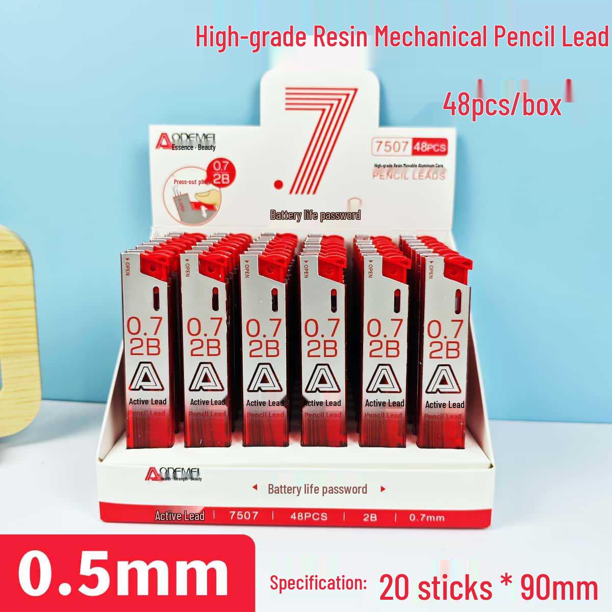 

Oudemei 2B Mechanical Pencil Lead Refills for Students, Durable Resin, Break-Resistant