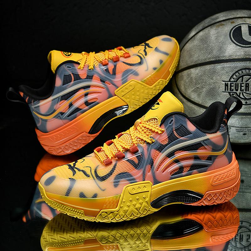 

Мужские баскетбольные кроссовки с амортизацией, дышащие, для тренировок спортсменов, высококачественная спортивная обувь, на шнуровке, повседневные кроссовки 39-44 44 жёлтый