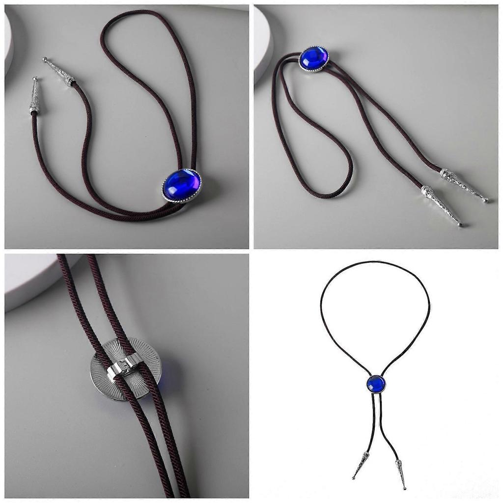 Women Cool Chokers Pendant Collar Necklace Clavicle Chain Chokers Bolo Tie Lariat Style Collar Jewelry Blue