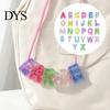Crafting Accessories for Luggage Tags 26Pcs A to Z Acrylic Alphabet Letter Beads, Chunky Large Beads DIY Projects Colorful Keychains Bag Charms
