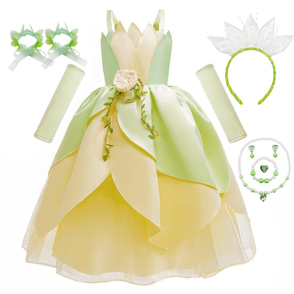 Princese Tiana Kleita Varde Meitenes Cosplay