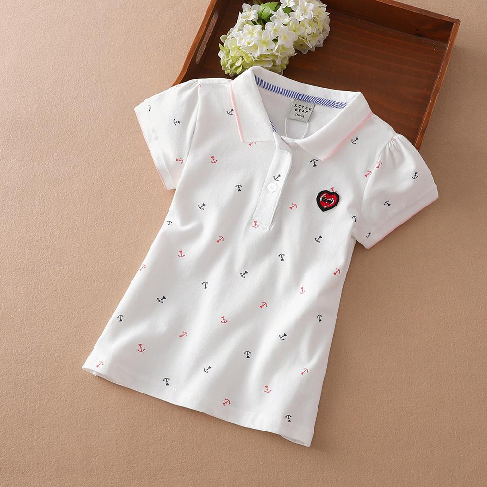 Kinder Poloshirts Sommer Kurzarm Baby Mädchen Print T-Shirt Shirt Schulkleidung 4-12 Jahre Kinder Baumwolle T-Shirts